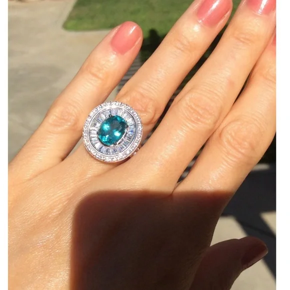 NEW 2.33ct Natural Earth Mined VVS Apatite Estate Sterling Silver Ring 6